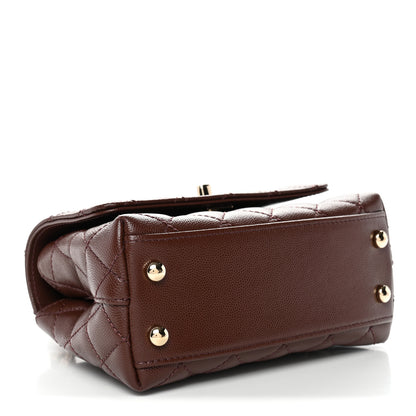 Chanel Caviar Quilted Extra Mini Coco Handle Flap Dark Brown 4 of 10