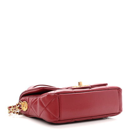 Chanel Caviar Quilted Small Twist Your Buttons Flap Burgundy 4 of 10