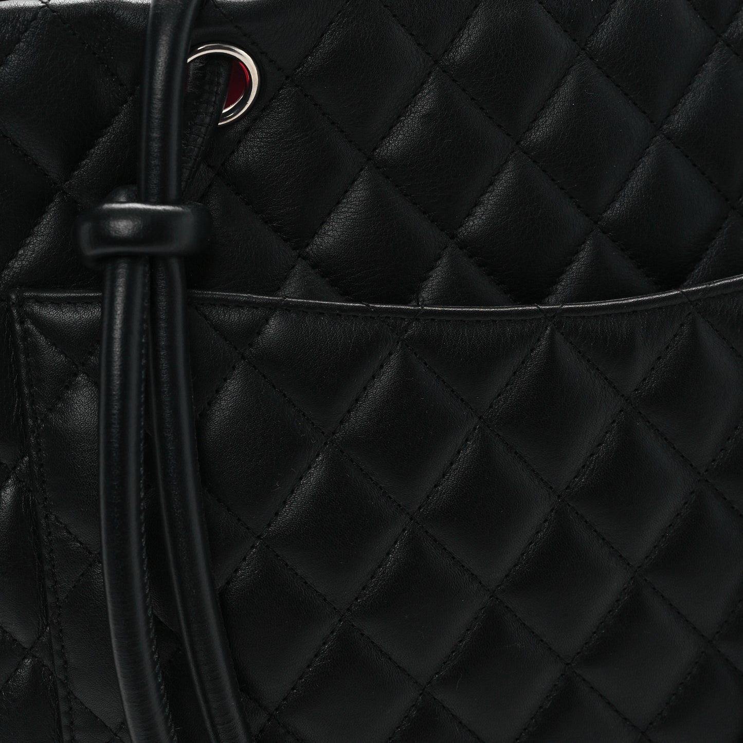 Calfskin Quilted Large Cambon Tote Black