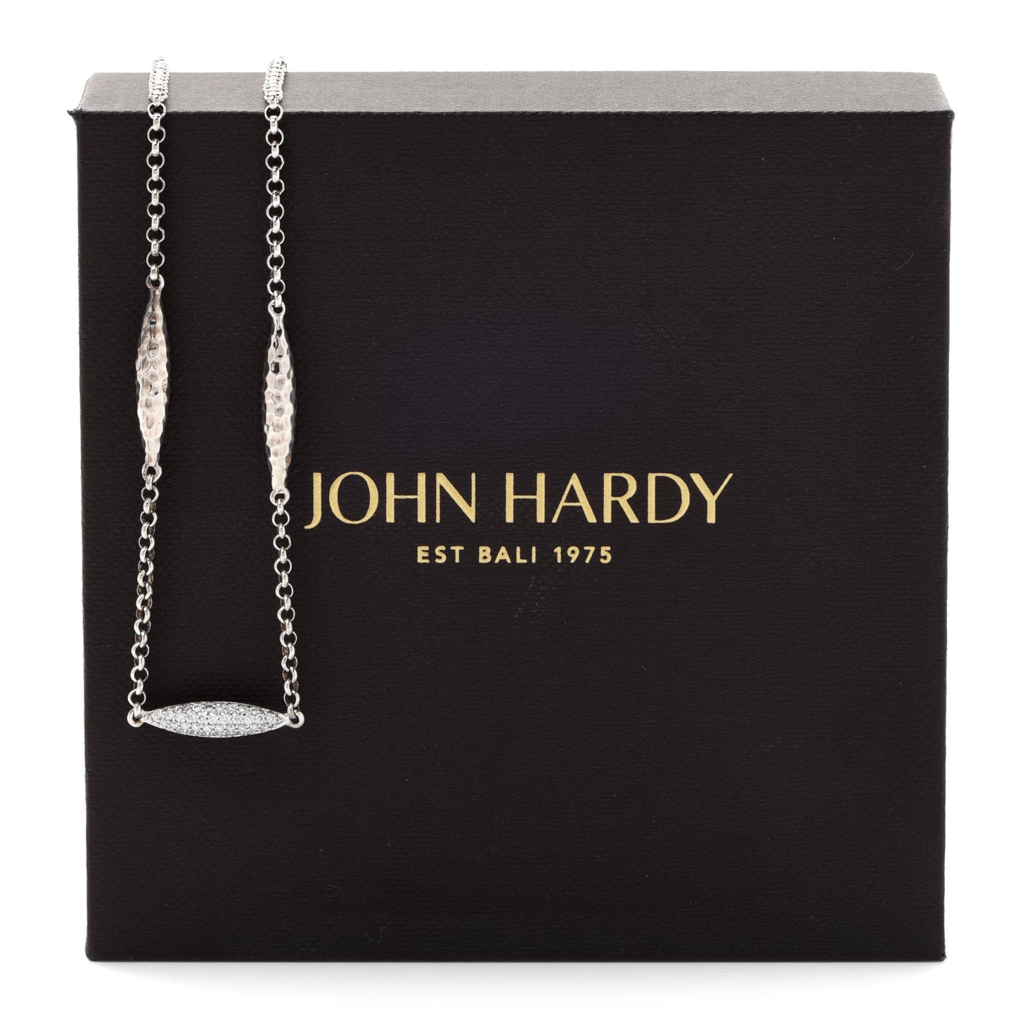 Sterling Silver Diamond Classic Chain Spear Station Necklace