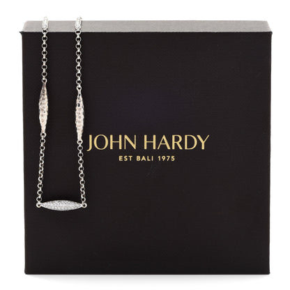 John Hardy Sterling Silver Diamond Classic Chain Spear Station Necklace 6 of 6