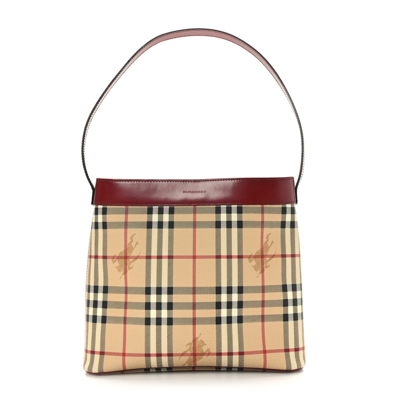 Burberry Haymarket Check Shoulder Bag Red 1 of 8