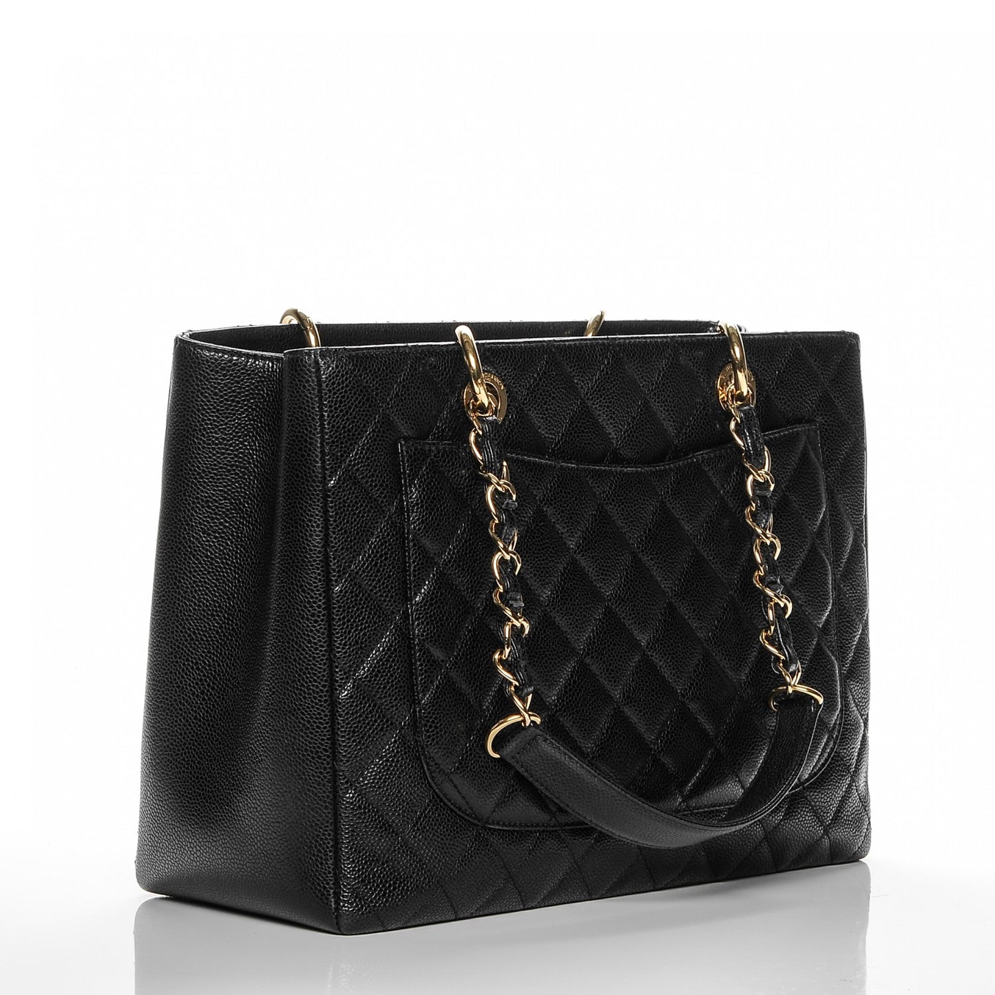 Caviar Quilted Grand Shopping Tote GST Black
