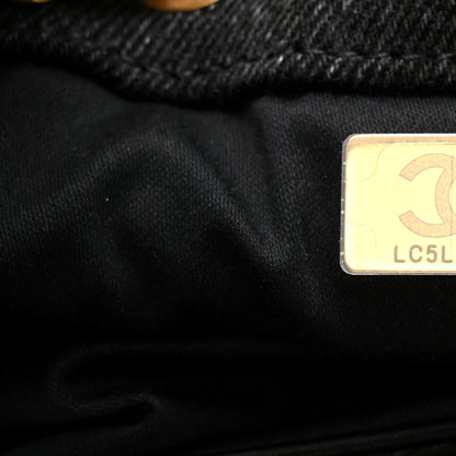Chanel Washed Denim Quilted Small Chanel 25 Handbag Black 7 of 10