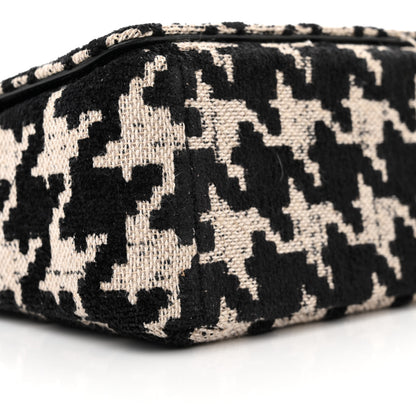 Christian Dior Technical Canvas Macro Houndstooth Medium Caro Bag Black White 9 of 10