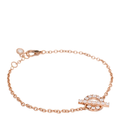 Hermes 18K Rose Gold Diamond Finesse Bracelet SH 1 of 3