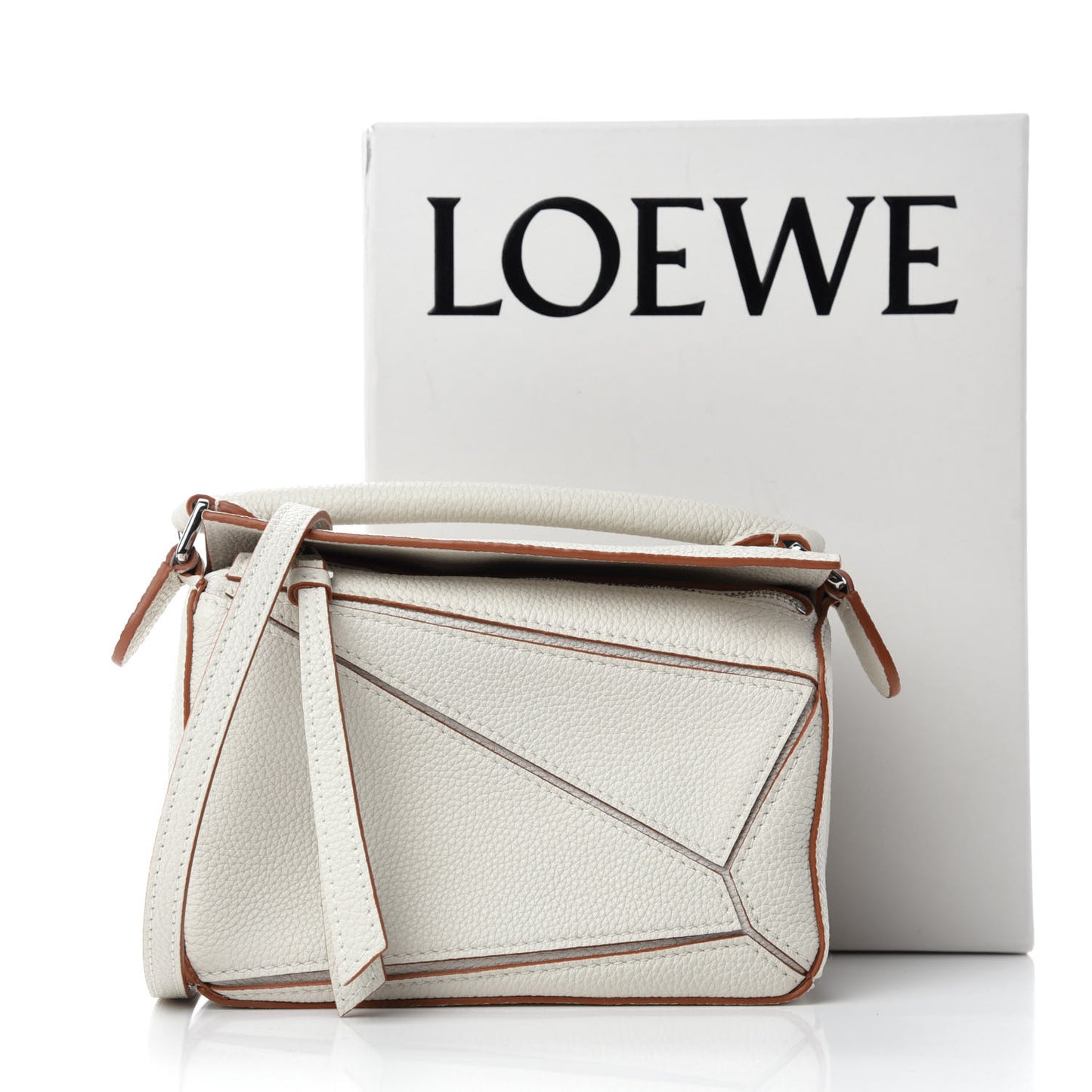 Calfskin Mini Puzzle Bag Soft White