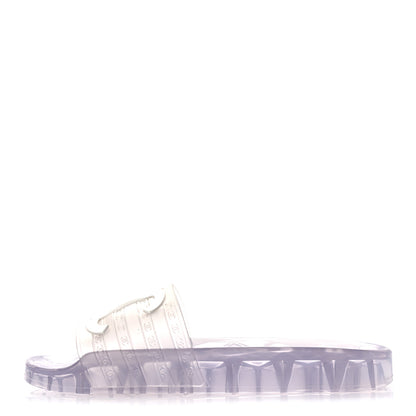 Chanel PVC Transparent CC Flat Slide Sandals 38 White 1 of 11