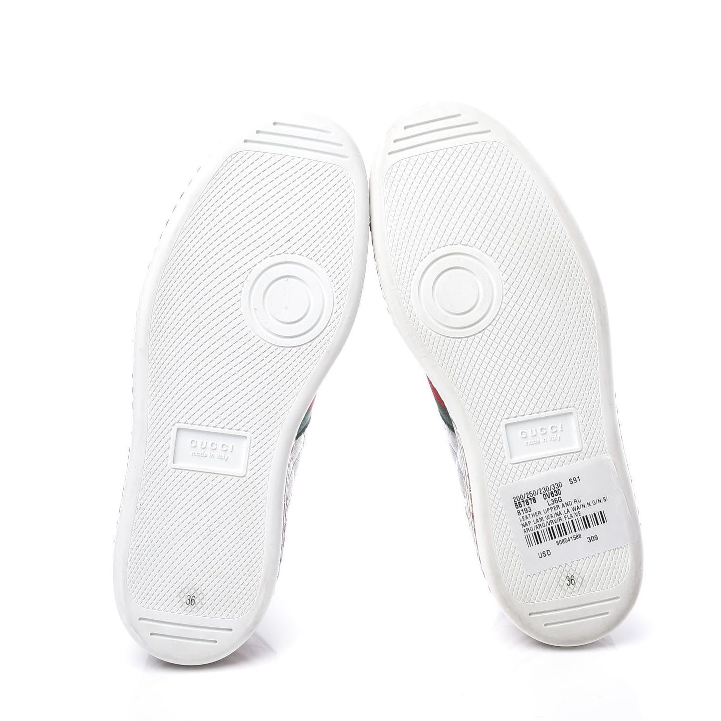 Laminated Nappa Crystal Web Bee Embroidered Trapuntata Womens Ace Platform Sneakers 36 Argento