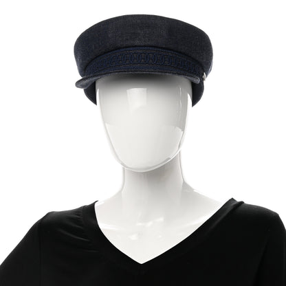 Hermes Denim Cabourg Cap 57 Indigo 1 of 9