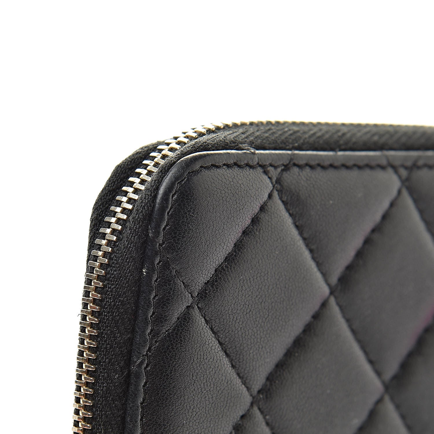 Chanel Lambskin Quilted Zip Coin Purse Black 9 of 9