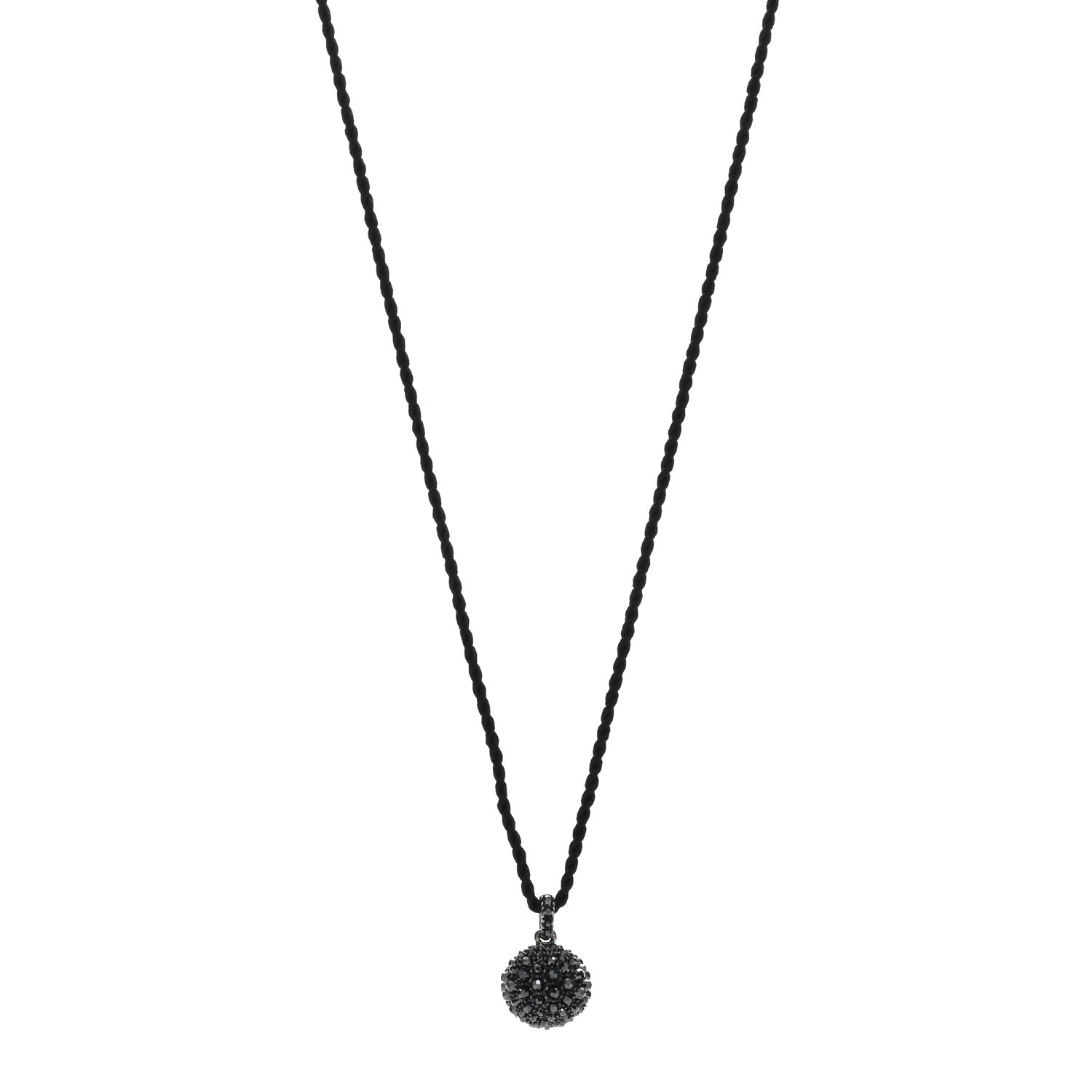 David Yurman Sterling Silver Hematine 20mm Cable Berries Pendant Cord Necklace Black 1 of 4