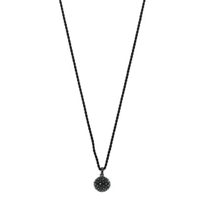David Yurman Sterling Silver Hematine 20mm Cable Berries Pendant Cord Necklace Black 1 of 4