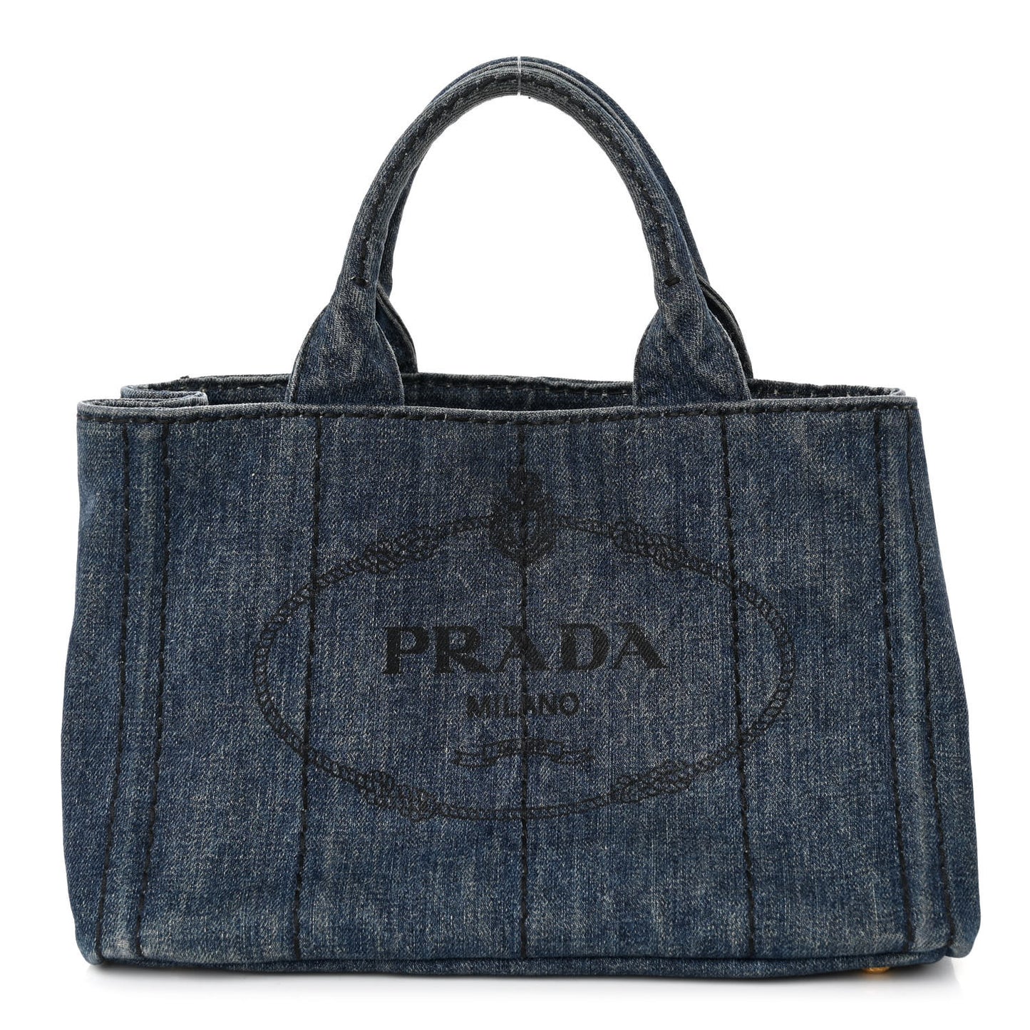 Denim Small Logo Tote Bleu