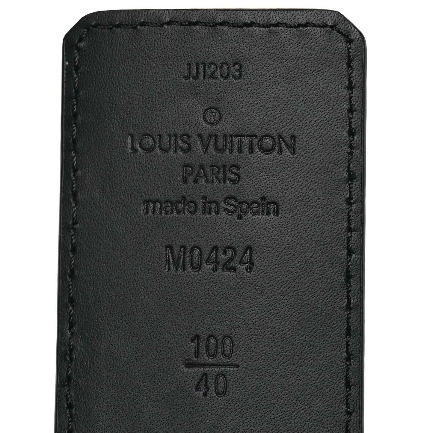 Taurillon Calfskin 40mm LV Initiales Reversible Belt 100 40 Black