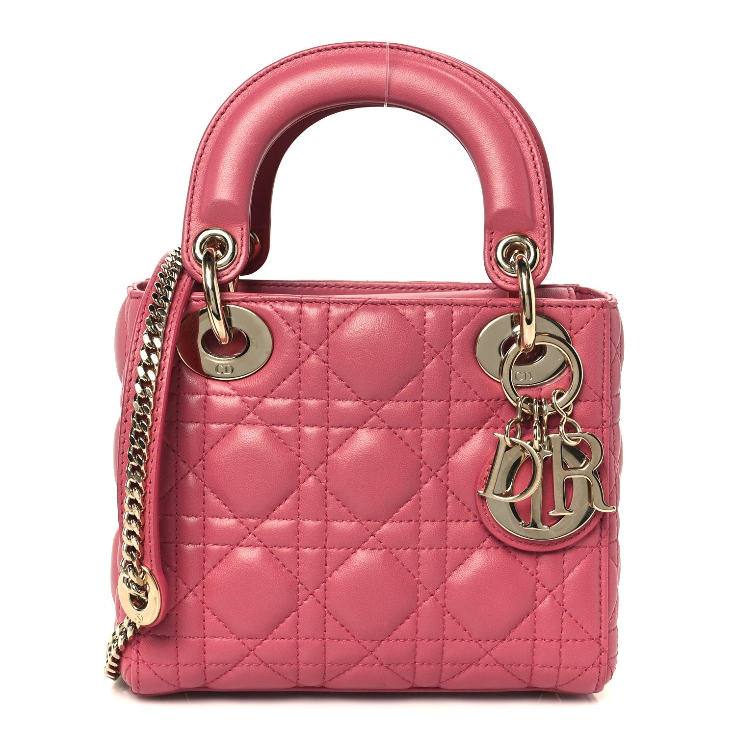 Christian Dior Lambskin Cannage Mini Lady Dior Pink 1 of 10