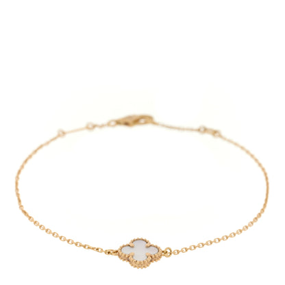 Van Cleef & Arpels 18K Yellow Gold Mother of Pearl Sweet Alhambra Bracelet 1 of 3