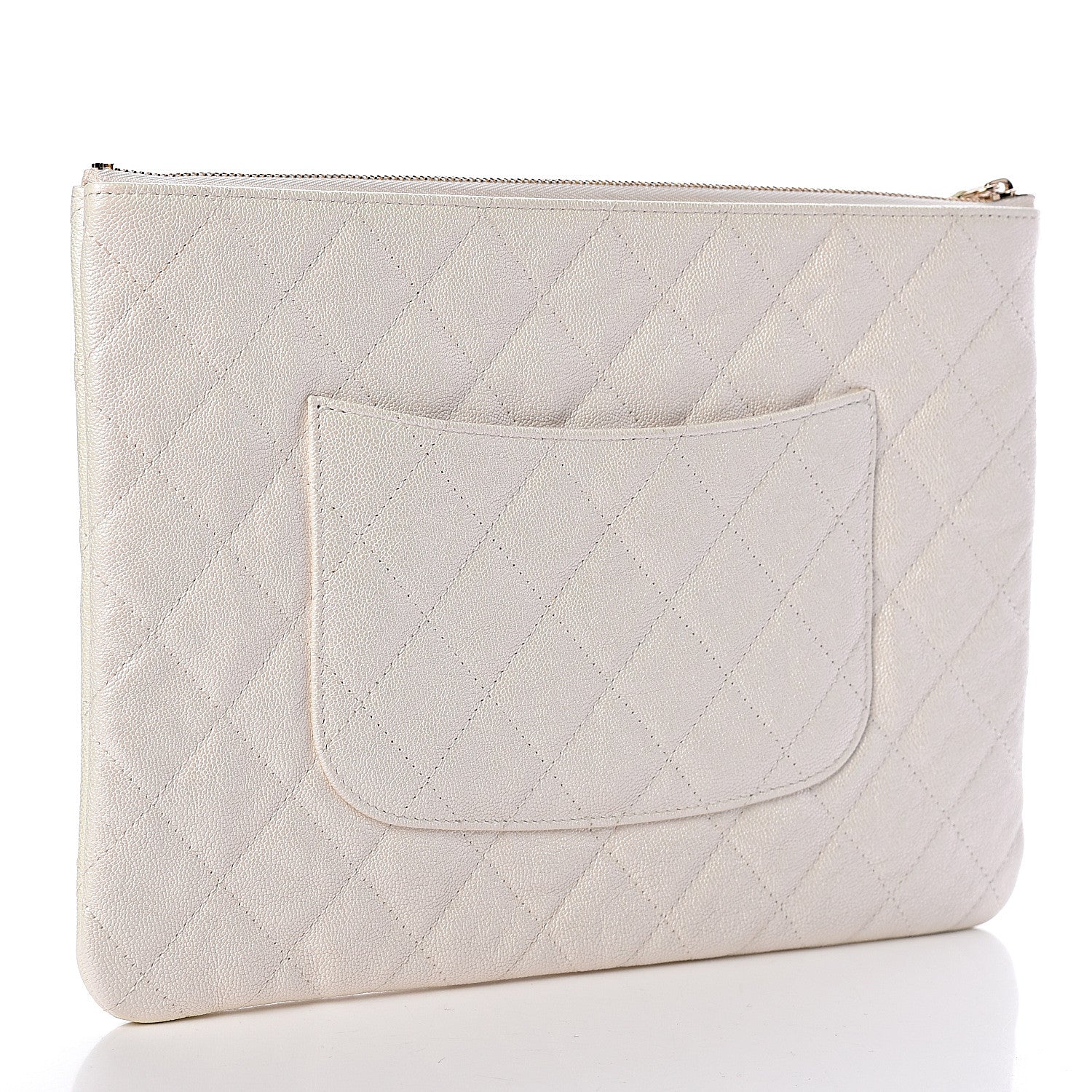 Chanel Iridescent Caviar Medium Night by the C Pouch Clutch White 3 of 8