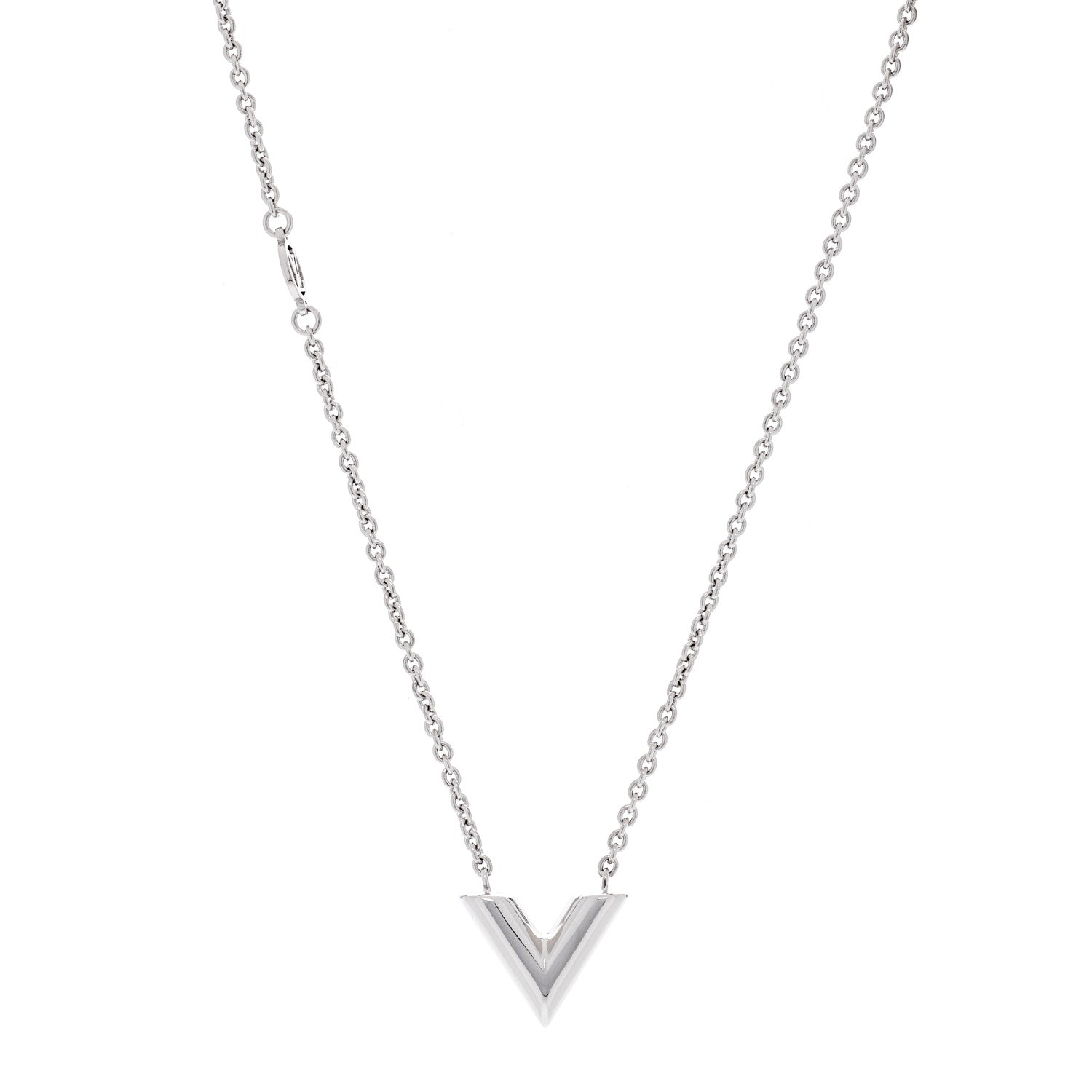 Louis Vuitton Metal Essential V Supple Necklace Silver 1 of 3
