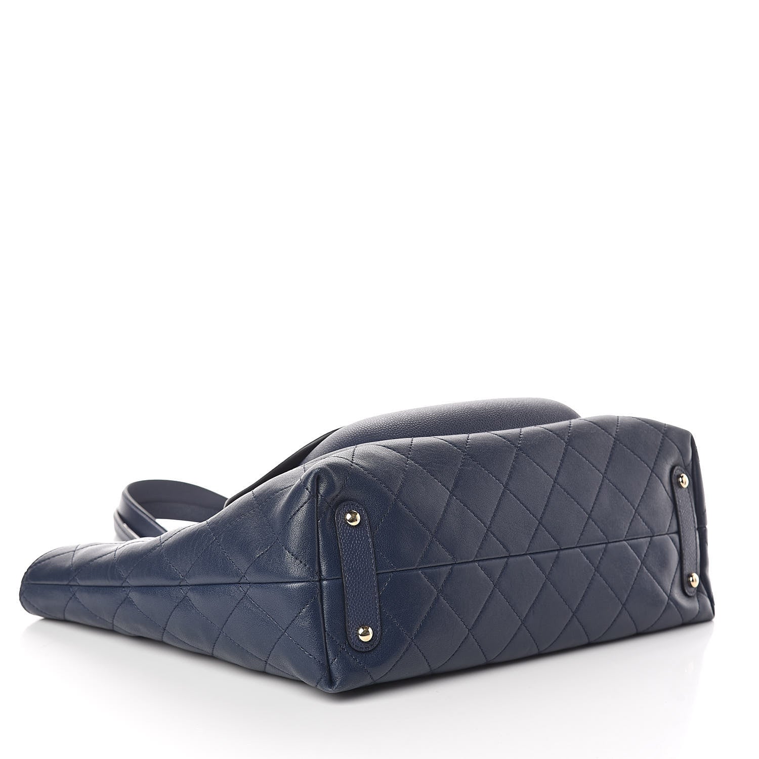 Chanel Calfskin Caviar Quilted Large Shopping Tote Blue 4 of 10