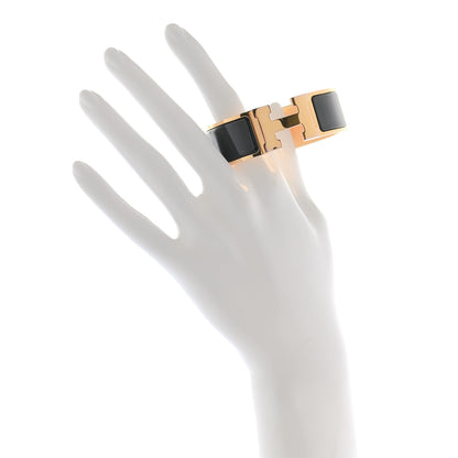 Hermes Enamel Wide Clic Clac H Bracelet PM Black 2 of 4