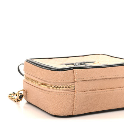 Chanel Caviar Quilted Small CC Filigree Vanity Case Beige Black 9 of 11