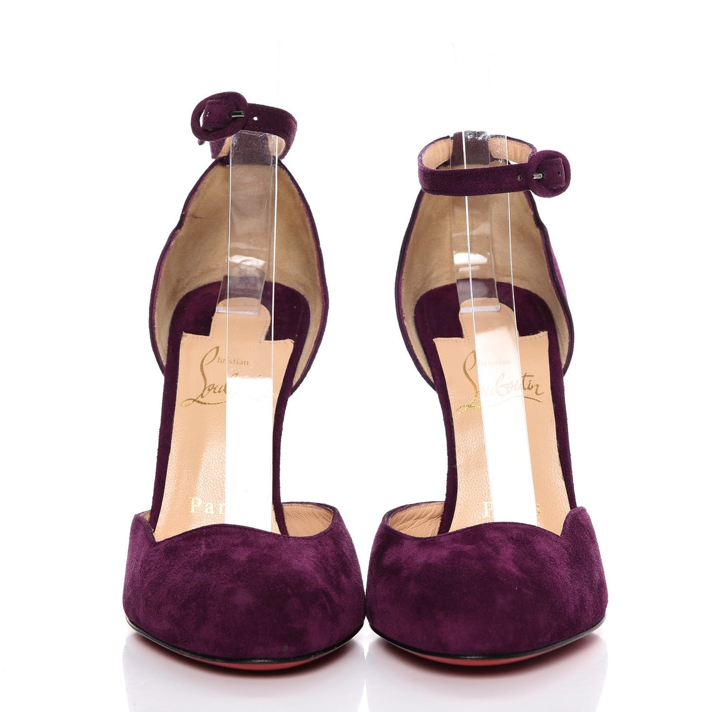 Veau Velours Aketi 100 Ankle Strap Wedge 36.5 Merlot