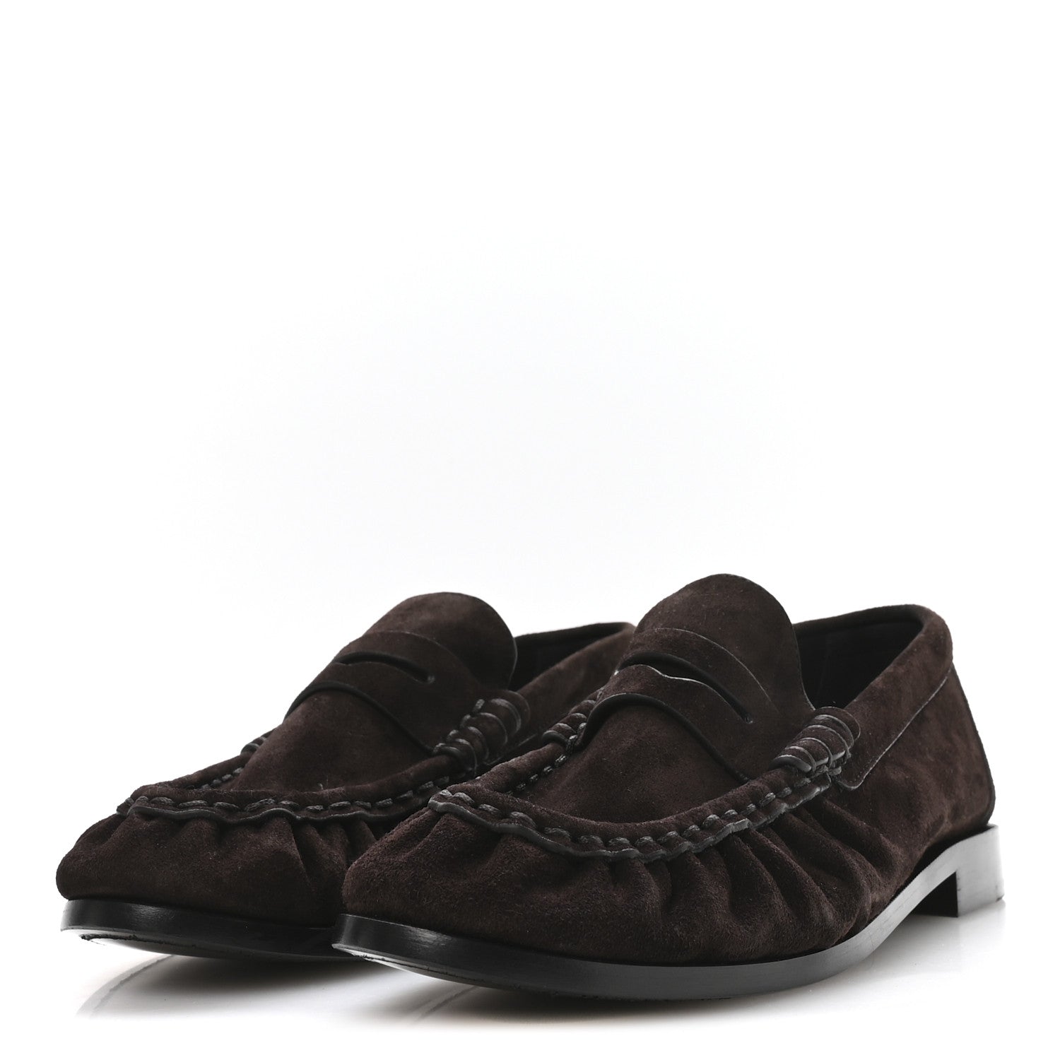 Saint Laurent Suede Le Loafer 15 Penny Slippers 37 Dark Chocolate 4 of 7