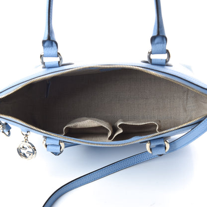 Gucci Dollar Calfskin GG Charm Satchel Mineral Blue 5 of 10