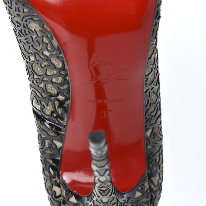 Christian Louboutin Patent Lace Glitter So Pretty 120 Pumps 37 Black 8 of 9