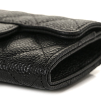 Chanel Caviar Quilted Flap Card Holder Wallet Black 10 of 11