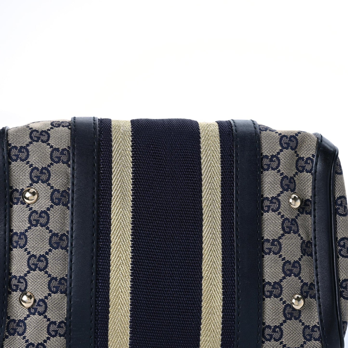 Monogram Vintage Web Small Boston Navy