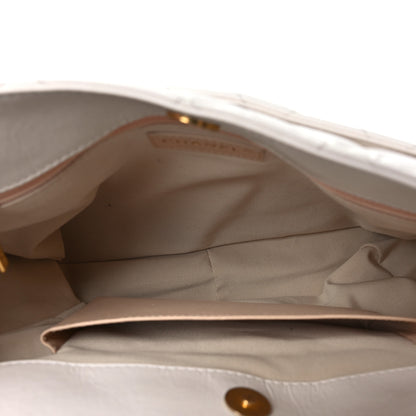 Chanel Shiny Crumpled Calfskin Quilted Large Wavy CC Hobo White 5 of 11
