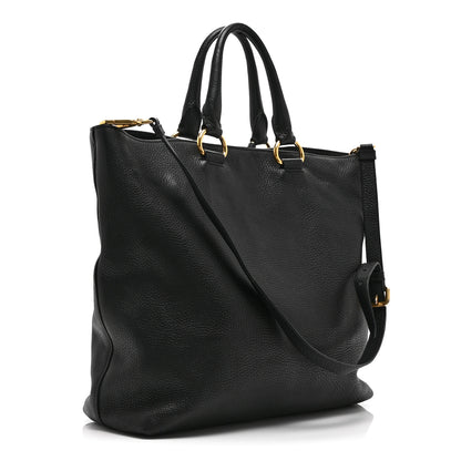 Prada Vitello Daino Tote Black 3 of 10