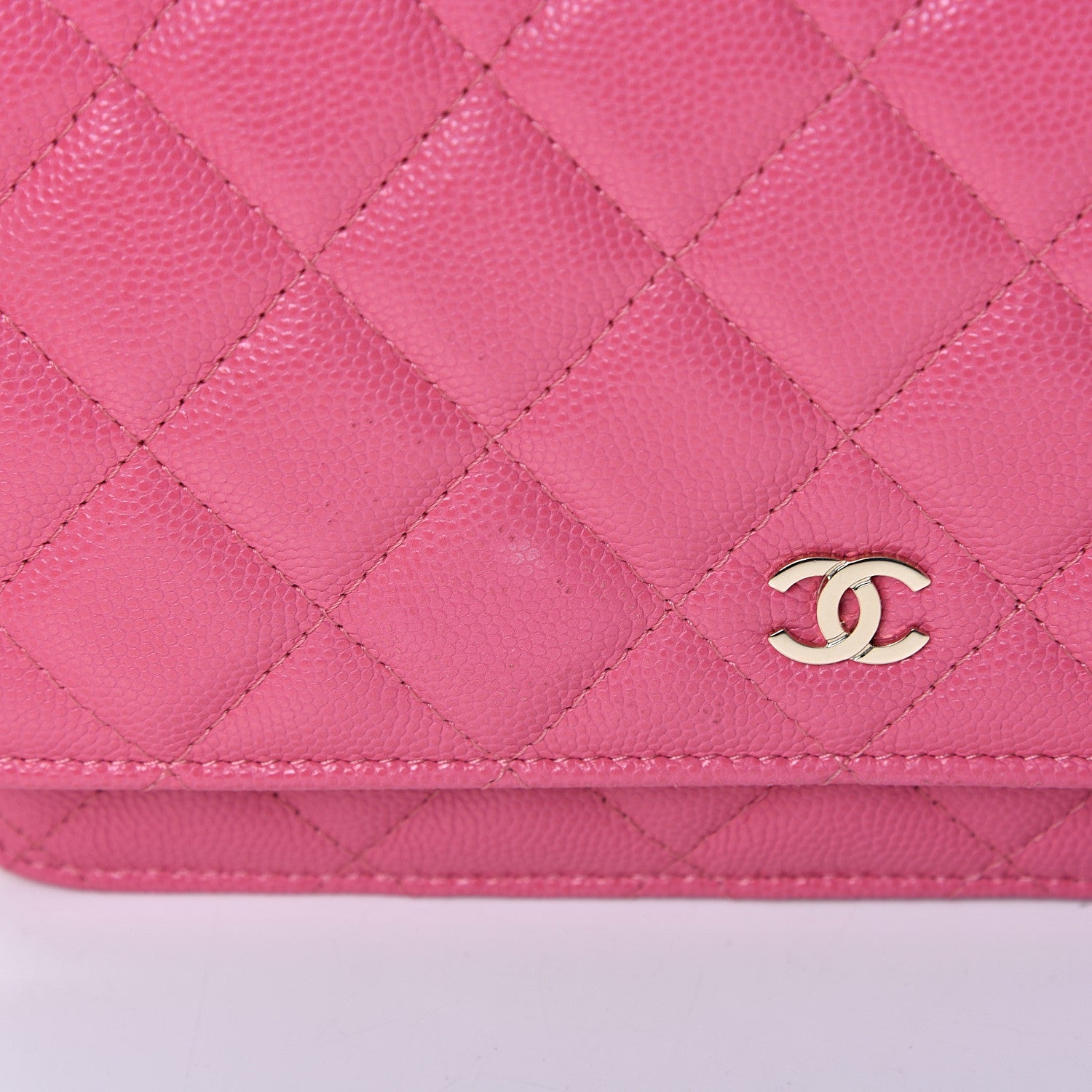 Chanel Caviar Quilted Wallet on Chain WOC Pink 11 of 12