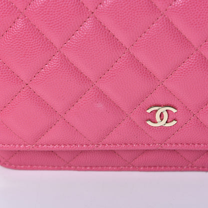 Chanel Caviar Quilted Wallet on Chain WOC Pink 11 of 12