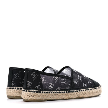 Chanel Mesh Grosgrain CC Espadrilles 37 Black White 4 of 8