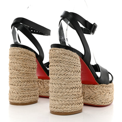 Christian Louboutin Goatskin Super Mariza 130 Espadrille Sandals 39 Black 4 of 8