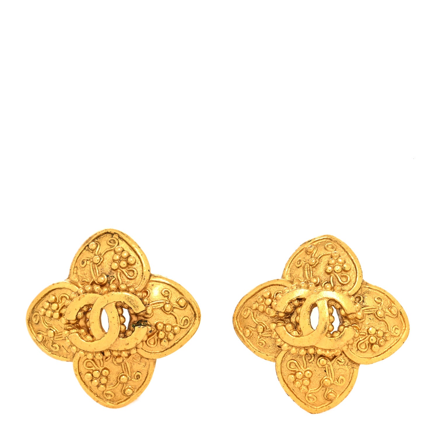 Chanel CC Clip On Earrings Gold 1 of 4