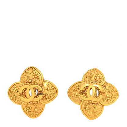 Chanel CC Clip On Earrings Gold 1 of 4