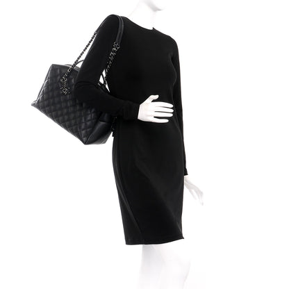 Chanel Calfskin Quilted Feather Weight Bowling Bag Black 3 of 15