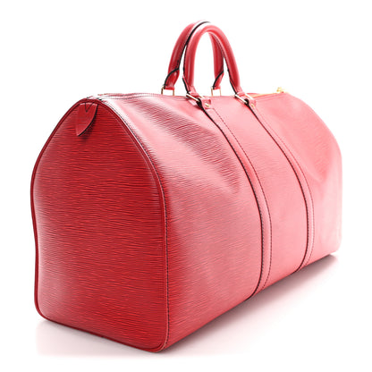 Louis Vuitton Epi Keepall 50 Castillan Red 2 of 10