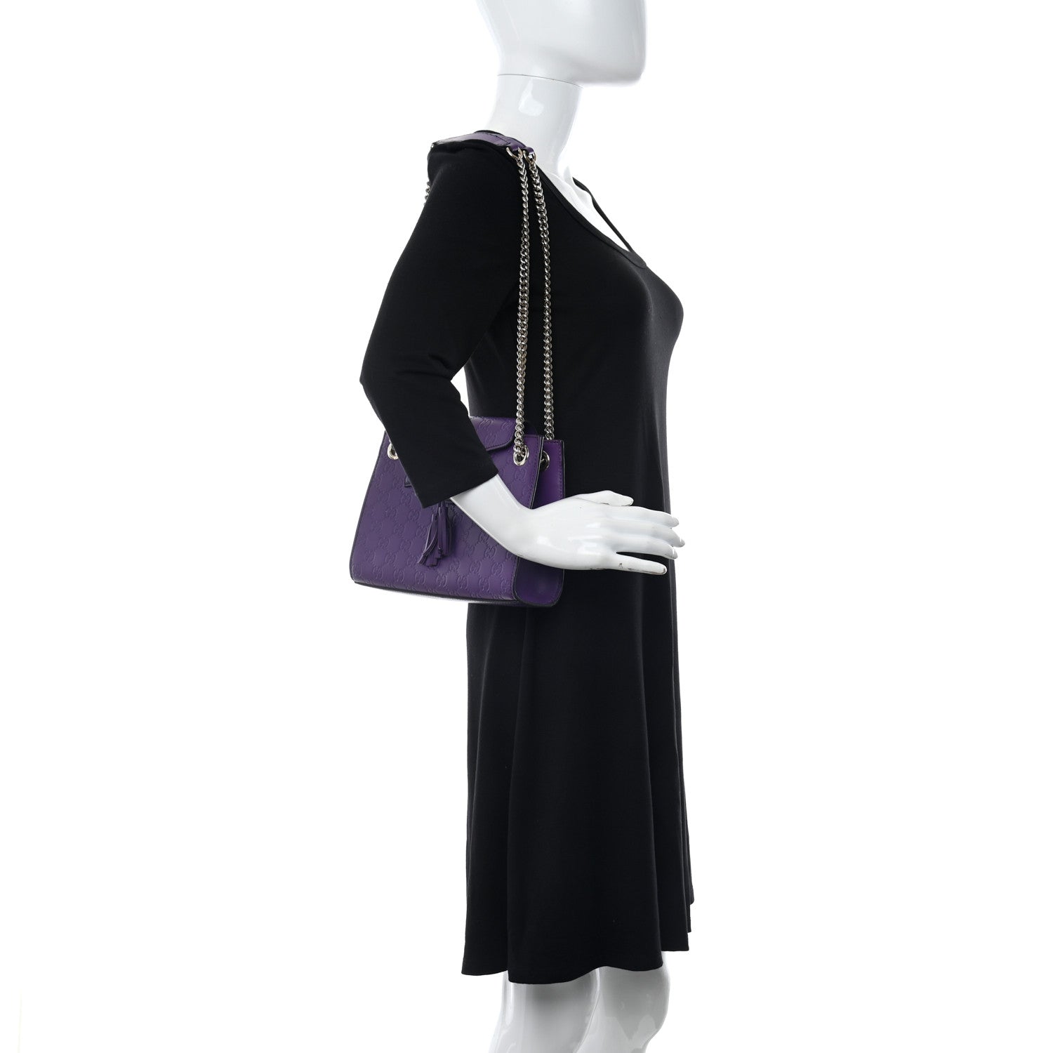 Gucci Guccissima Small Emily Chain Shoulder Bag Purple 2 of 11