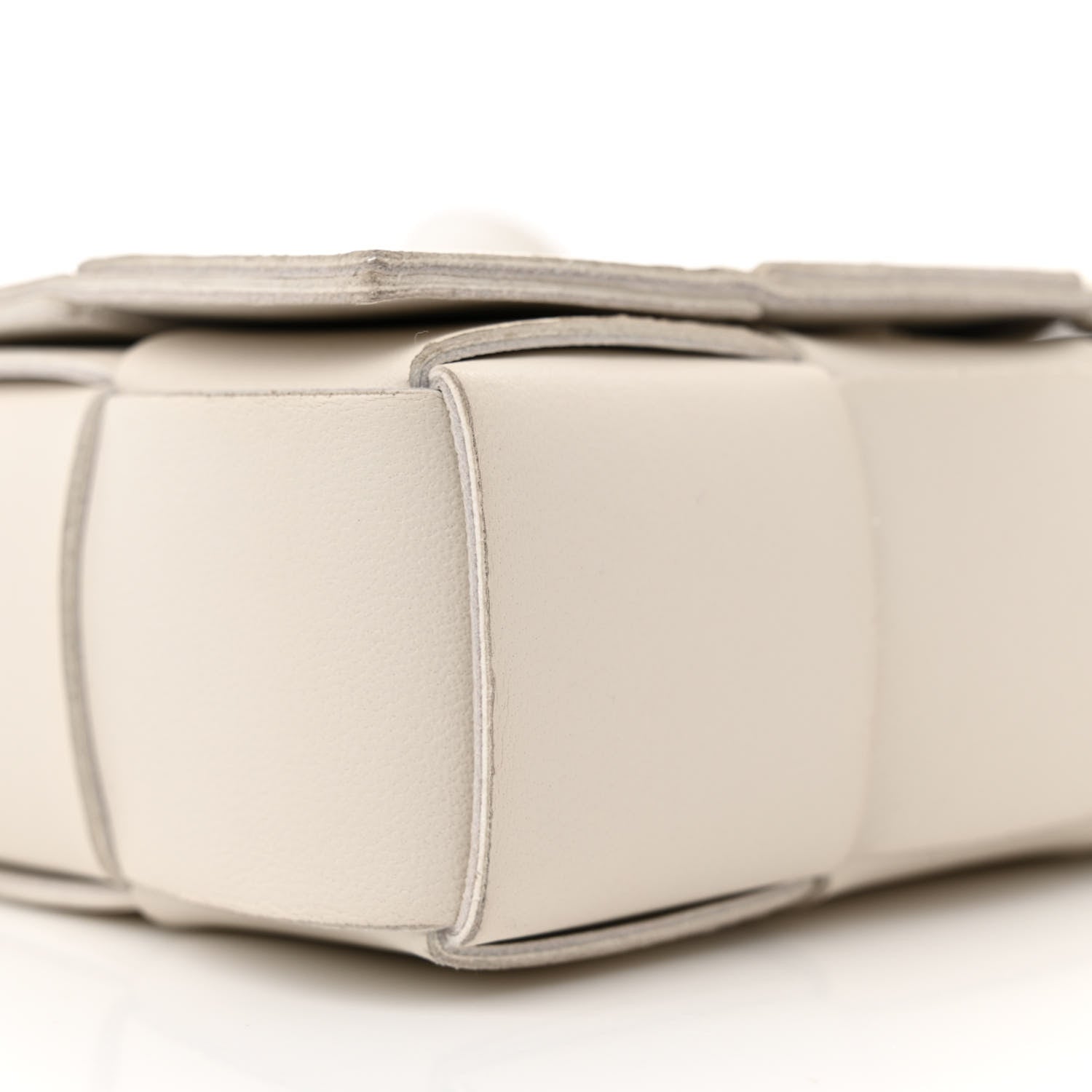 Bottega Veneta Lambskin Maxi Intrecciato Extra Mini Cassette Crossbody Bag White 8 of 10