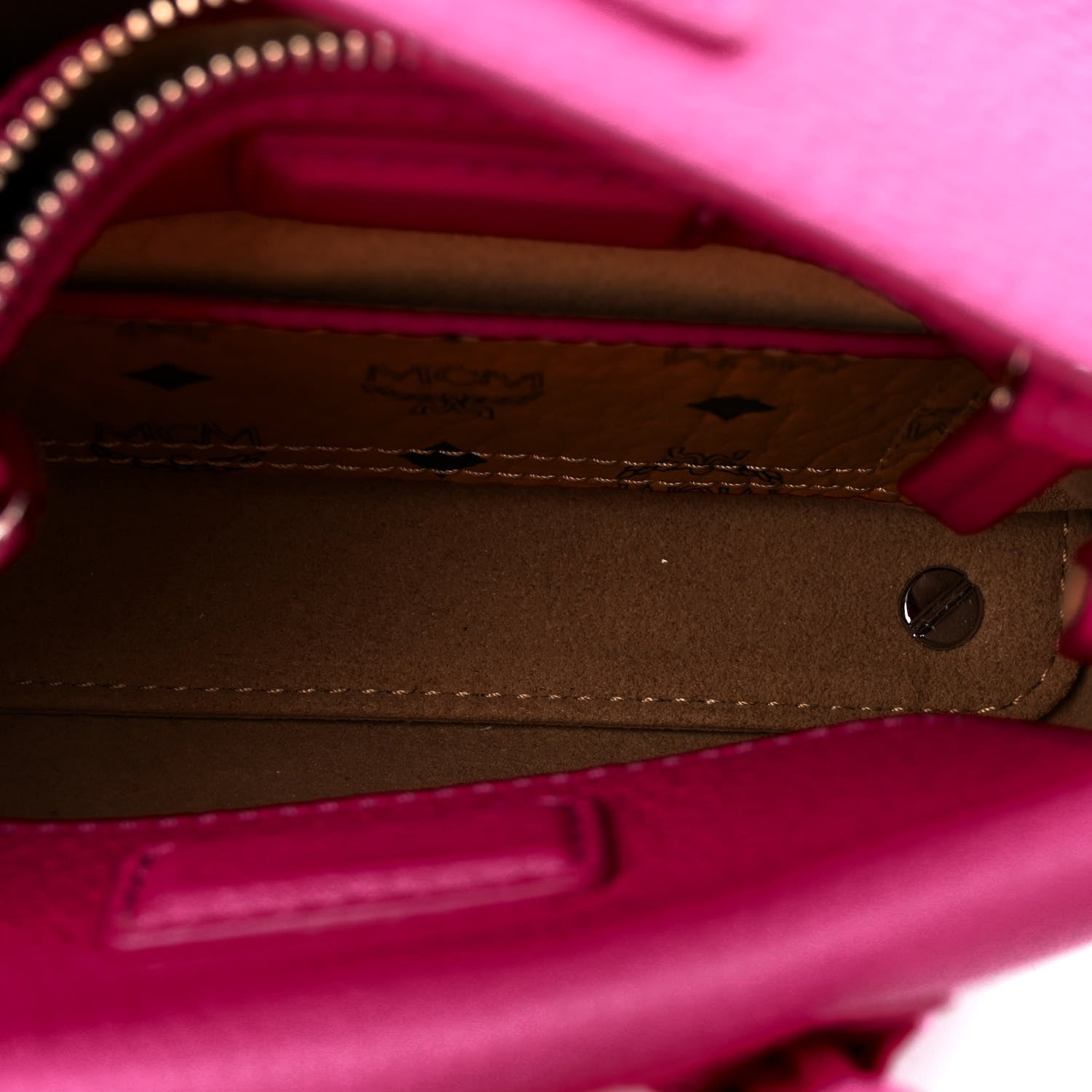 MCM Grained Calfskin X-Mini Milla Tote Beetroot Pink 5 of 10
