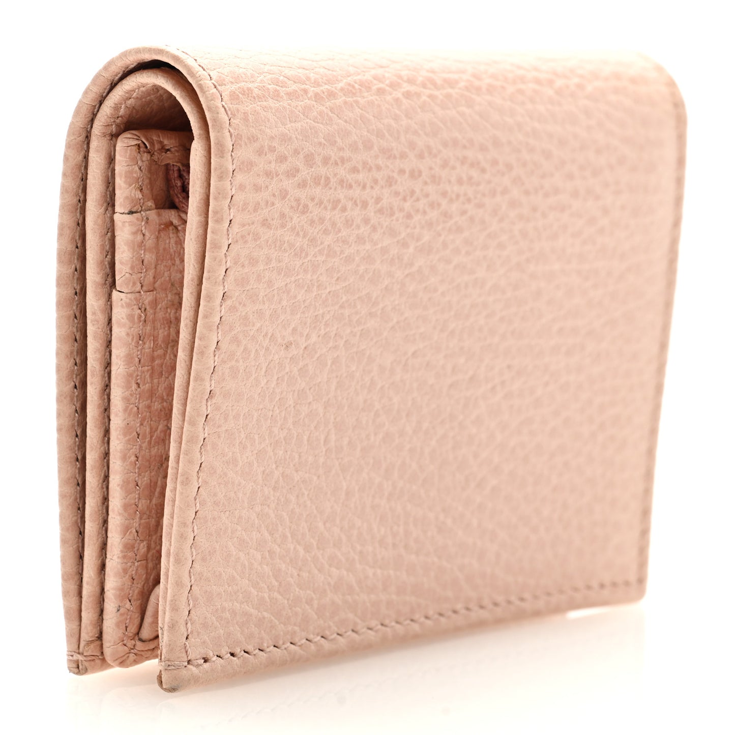 Pebbled Calfskin Butterfly Card Case Perfect Pink
