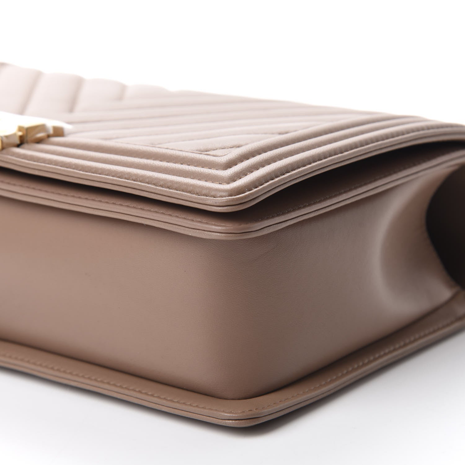Chanel Calfskin Chevron Quilted New Medium Boy Flap Beige 7 of 10