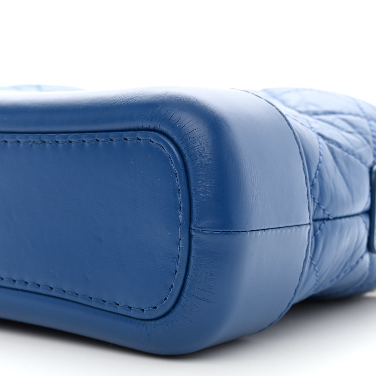 Aged Calfskin Quilted Small Gabrielle Hobo Blue