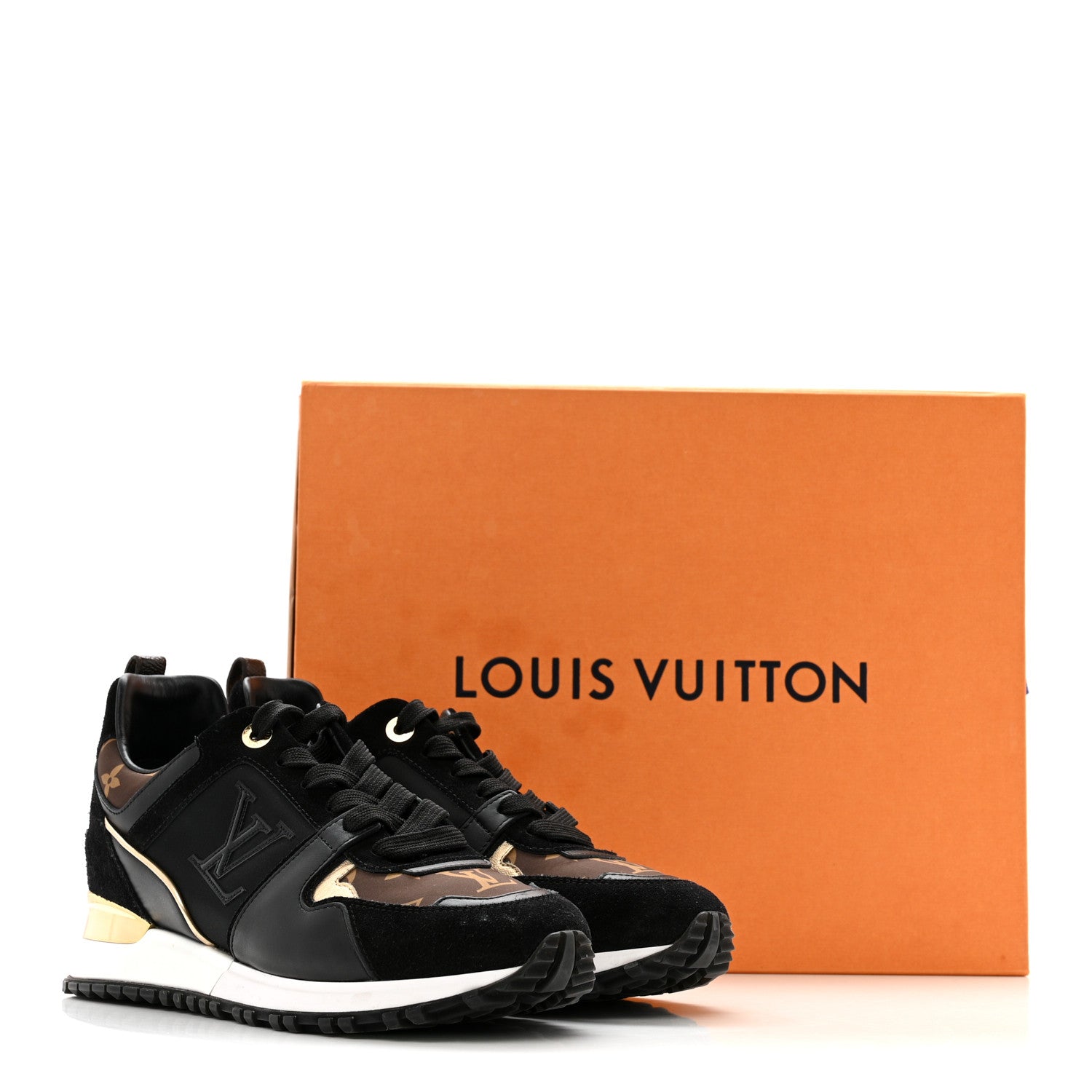 Louis Vuitton Suede Calfskin Recycled Monogram Nylon Run Away Sneakers 39 Black 13 of 13