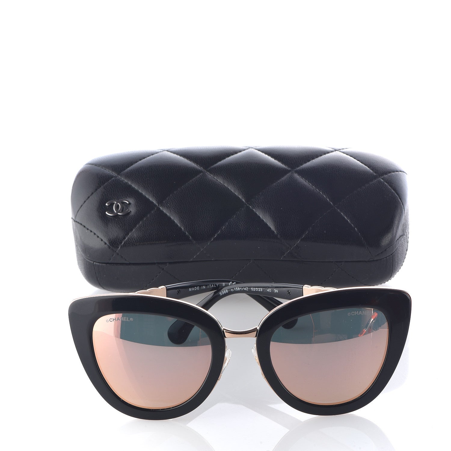 Chanel Cat Eye Quilted Sunglasses 5368 Black Pink 9 of 9